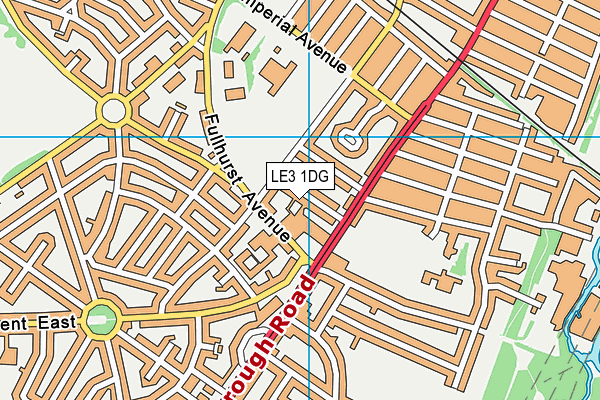 LE3 1DG map - OS VectorMap District (Ordnance Survey)