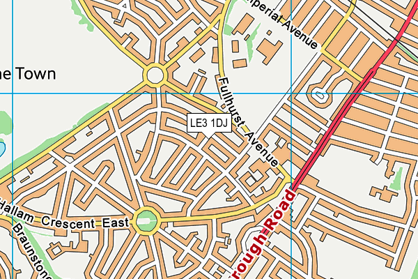 LE3 1DJ map - OS VectorMap District (Ordnance Survey)