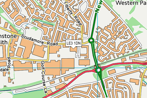 LE3 1DN map - OS VectorMap District (Ordnance Survey)