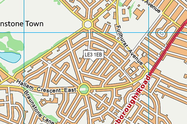 LE3 1EB map - OS VectorMap District (Ordnance Survey)