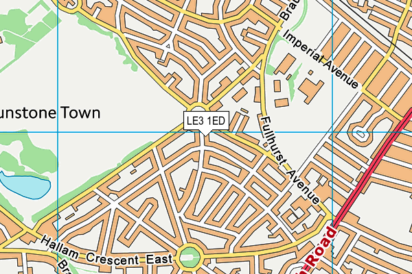 LE3 1ED map - OS VectorMap District (Ordnance Survey)
