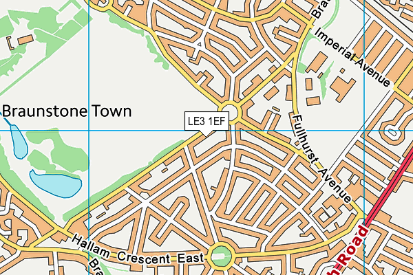LE3 1EF map - OS VectorMap District (Ordnance Survey)