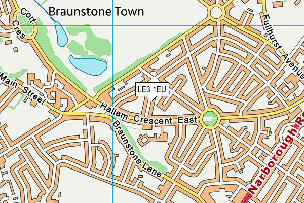 LE3 1EU map - OS VectorMap District (Ordnance Survey)