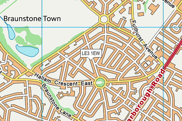 LE3 1EW map - OS VectorMap District (Ordnance Survey)