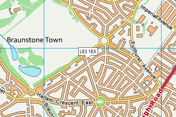 LE3 1EX map - OS VectorMap District (Ordnance Survey)