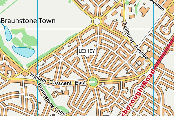 LE3 1EY map - OS VectorMap District (Ordnance Survey)