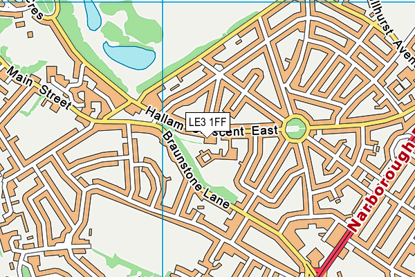 LE3 1FF map - OS VectorMap District (Ordnance Survey)