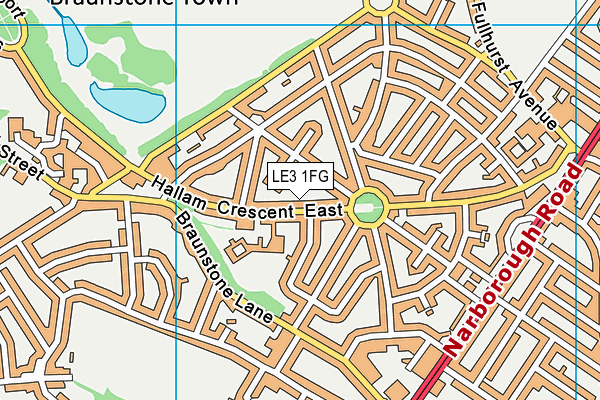 LE3 1FG map - OS VectorMap District (Ordnance Survey)