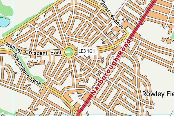 LE3 1GH map - OS VectorMap District (Ordnance Survey)