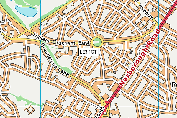 LE3 1GT map - OS VectorMap District (Ordnance Survey)