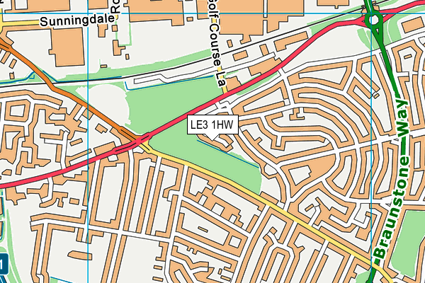LE3 1HW map - OS VectorMap District (Ordnance Survey)