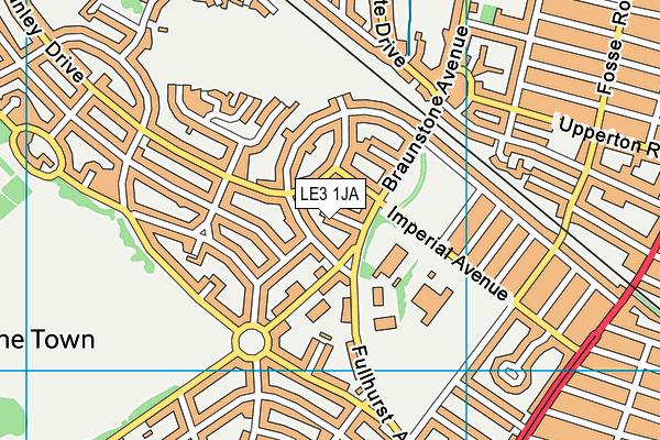 LE3 1JA map - OS VectorMap District (Ordnance Survey)