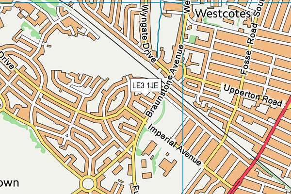 LE3 1JE map - OS VectorMap District (Ordnance Survey)