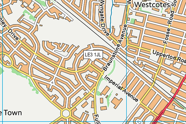 LE3 1JL map - OS VectorMap District (Ordnance Survey)