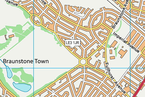 LE3 1JR map - OS VectorMap District (Ordnance Survey)