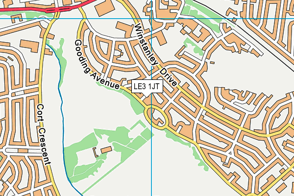 LE3 1JT map - OS VectorMap District (Ordnance Survey)