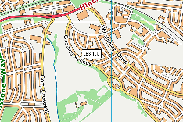 LE3 1JU map - OS VectorMap District (Ordnance Survey)