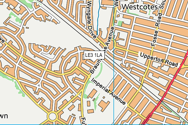 LE3 1LA map - OS VectorMap District (Ordnance Survey)