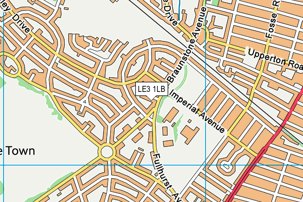 LE3 1LB map - OS VectorMap District (Ordnance Survey)
