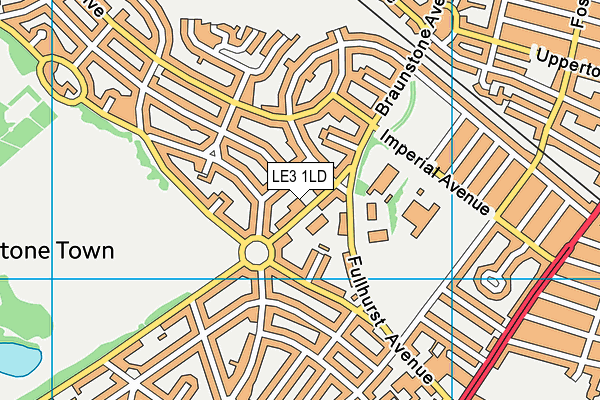 LE3 1LD map - OS VectorMap District (Ordnance Survey)