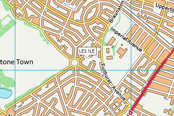 LE3 1LE map - OS VectorMap District (Ordnance Survey)
