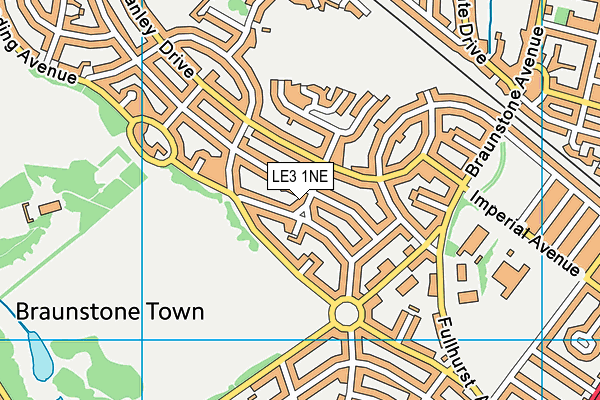 LE3 1NE map - OS VectorMap District (Ordnance Survey)