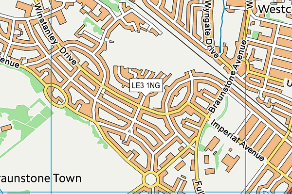 LE3 1NG map - OS VectorMap District (Ordnance Survey)