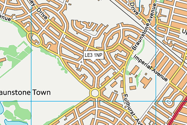 LE3 1NP map - OS VectorMap District (Ordnance Survey)