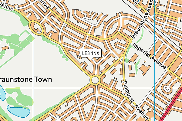 LE3 1NX map - OS VectorMap District (Ordnance Survey)
