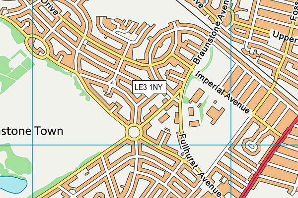 LE3 1NY map - OS VectorMap District (Ordnance Survey)