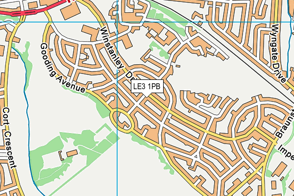 LE3 1PB map - OS VectorMap District (Ordnance Survey)