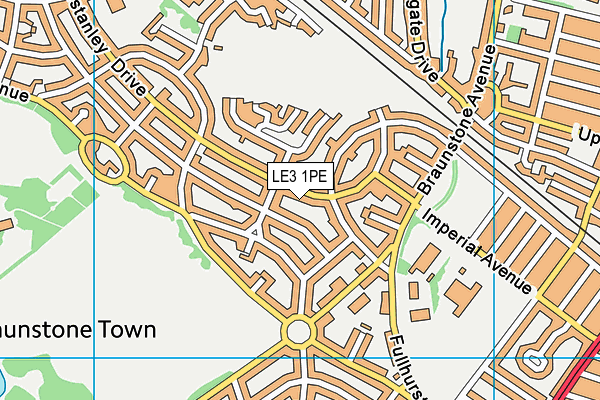 LE3 1PE map - OS VectorMap District (Ordnance Survey)