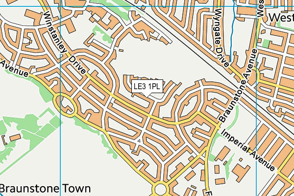 LE3 1PL map - OS VectorMap District (Ordnance Survey)