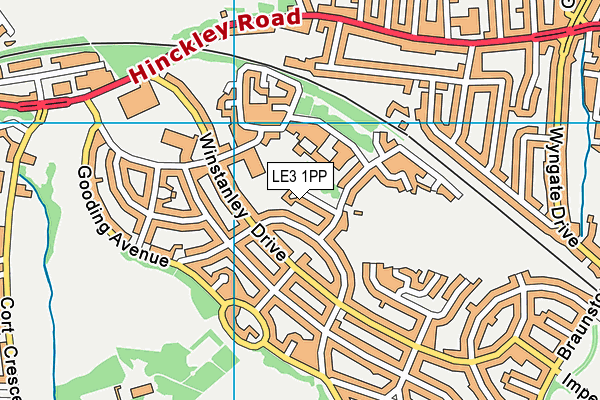 LE3 1PP map - OS VectorMap District (Ordnance Survey)