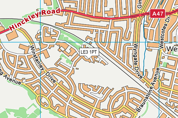 LE3 1PT map - OS VectorMap District (Ordnance Survey)