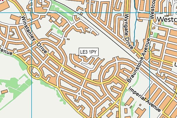 LE3 1PY map - OS VectorMap District (Ordnance Survey)