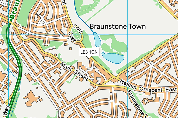 LE3 1QN map - OS VectorMap District (Ordnance Survey)