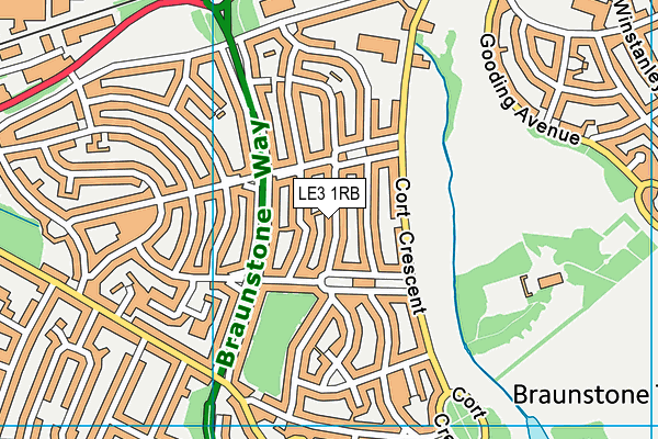 LE3 1RB map - OS VectorMap District (Ordnance Survey)