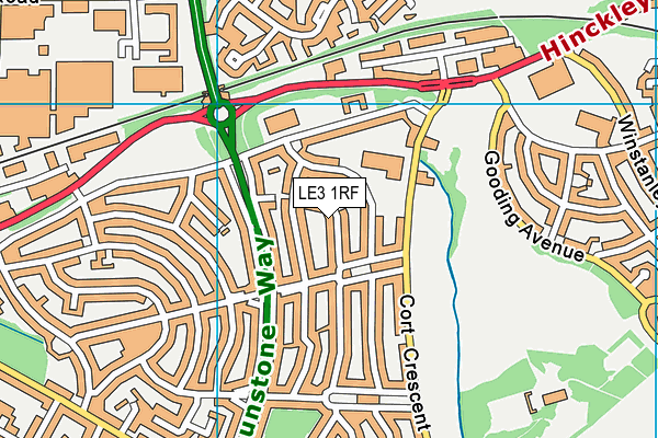 LE3 1RF map - OS VectorMap District (Ordnance Survey)