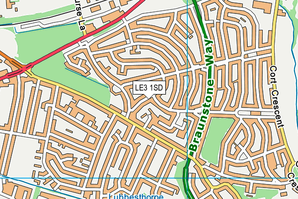 LE3 1SD map - OS VectorMap District (Ordnance Survey)