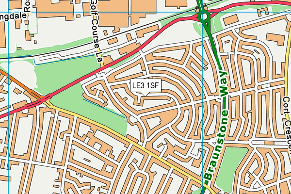 LE3 1SF map - OS VectorMap District (Ordnance Survey)
