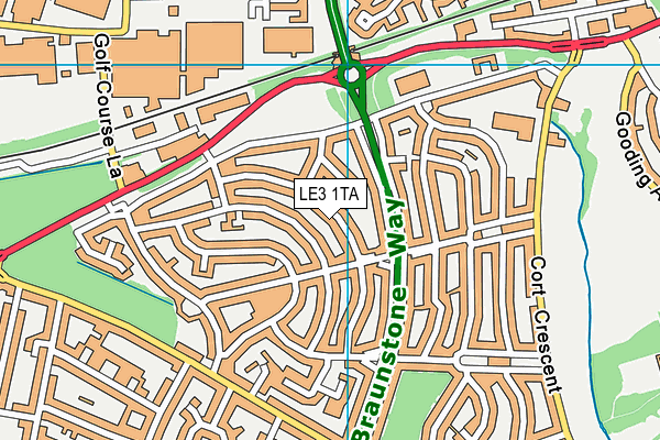 LE3 1TA map - OS VectorMap District (Ordnance Survey)