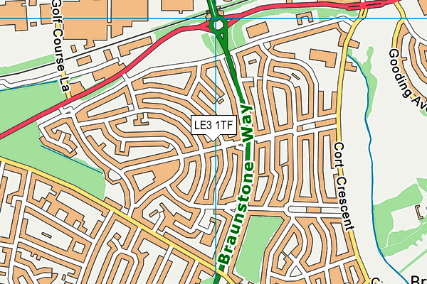LE3 1TF map - OS VectorMap District (Ordnance Survey)