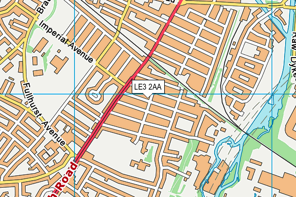 LE3 2AA map - OS VectorMap District (Ordnance Survey)