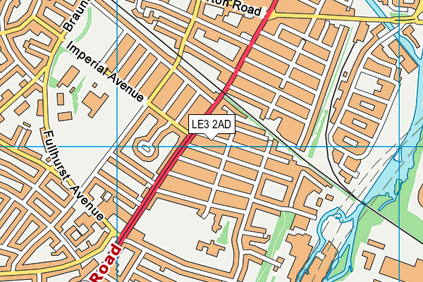 LE3 2AD map - OS VectorMap District (Ordnance Survey)