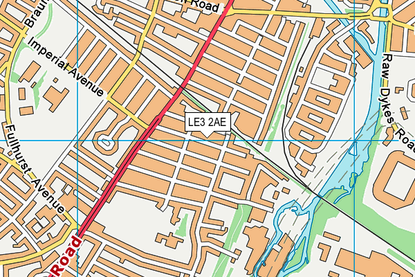 LE3 2AE map - OS VectorMap District (Ordnance Survey)