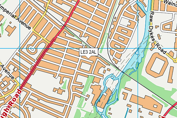 LE3 2AL map - OS VectorMap District (Ordnance Survey)