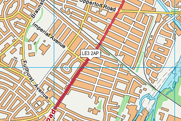 LE3 2AP map - OS VectorMap District (Ordnance Survey)