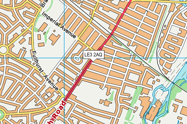 LE3 2AQ map - OS VectorMap District (Ordnance Survey)