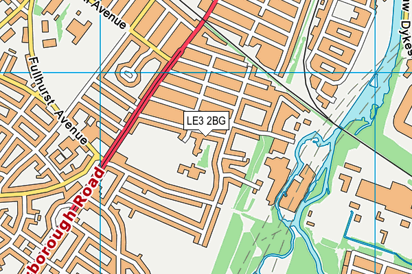 LE3 2BG map - OS VectorMap District (Ordnance Survey)